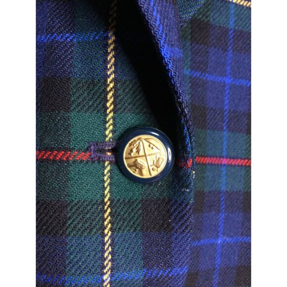 Pendleton Virgin Wool Blazer Jacket Notch Lapel Two Button Front Plaid Women - Picture 3 of 7